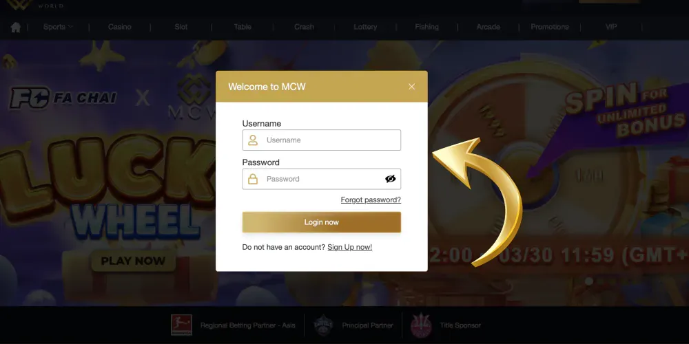 mcw casino login problem